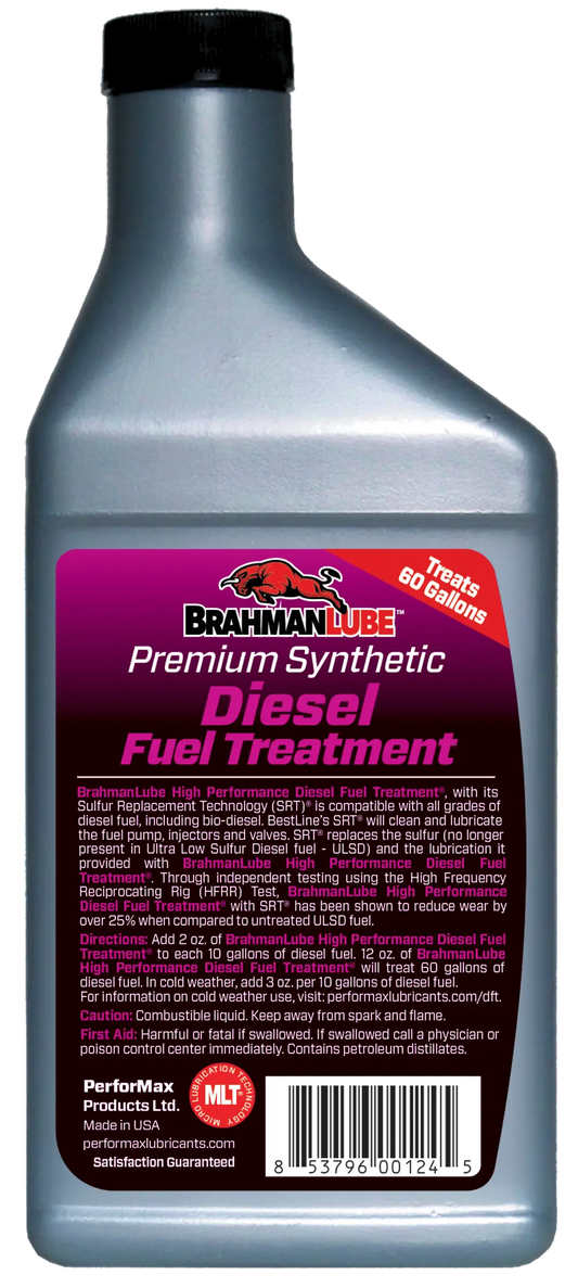 BrahmanLube HIGH PERFORMANCE Diesel Fuel Treatment - 16 oz BrahmanLube